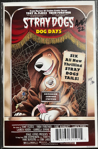 STRAY DOGS DOG DAYS #1 SIGNED TONY FLEECS Creepshow Homage Variant LTD 180 Numbered COA