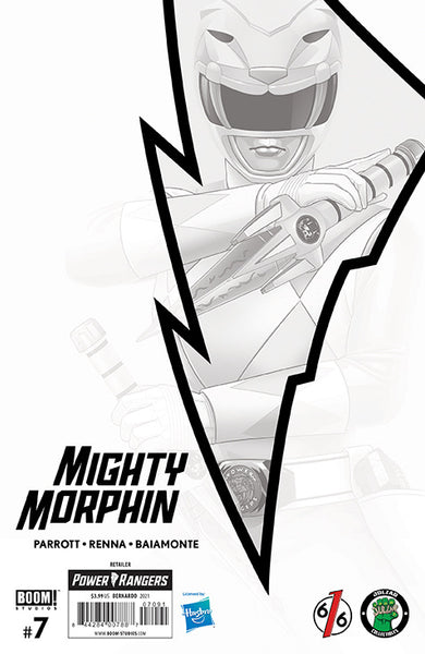 MIGHTY MORPHIN #7 BON BERNARDO Yellow Ranger Negative Space Variant LTD 500