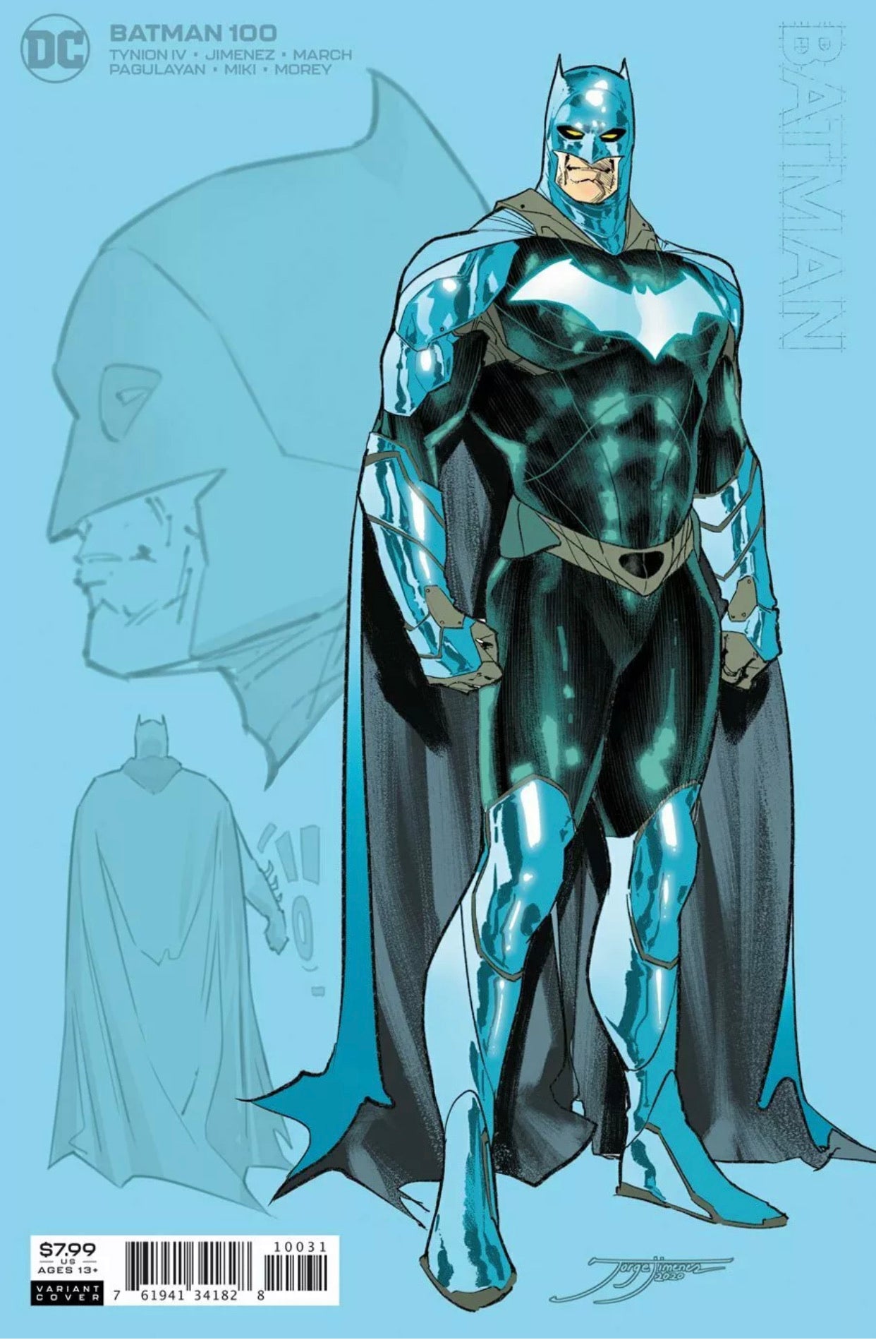 BATMAN #100 JORGE JIMENEZ 1:25 Ratio Variant Ghost-Maker Joker War