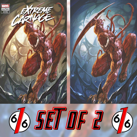 EXTREME CARNAGE ALPHA #1 SKAN Variant Set Trade Dress & Virgin LTD 1000