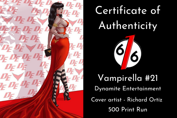 VAMPIRELLA & RED SONJA RICHARD ORTIZ Virgin Red Carpet Variant Set LTD 500 COA
