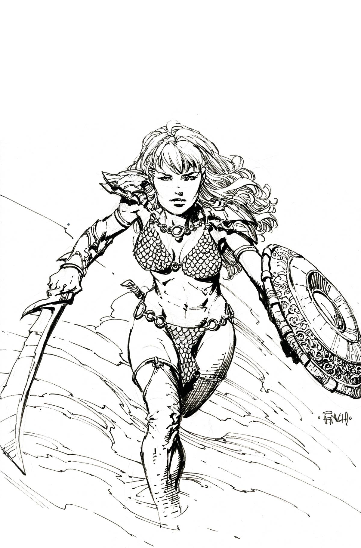 UNBREAKABLE RED SONJA #2 DAVID FINCH 1:15 B&W Virgin Ratio Variant