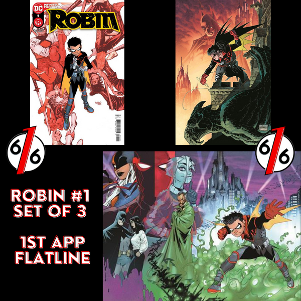 🚨🔥 ROBIN #1 SET OF 3 Main & Wraparound & Kubert Team Variant 1st App FLATLINE