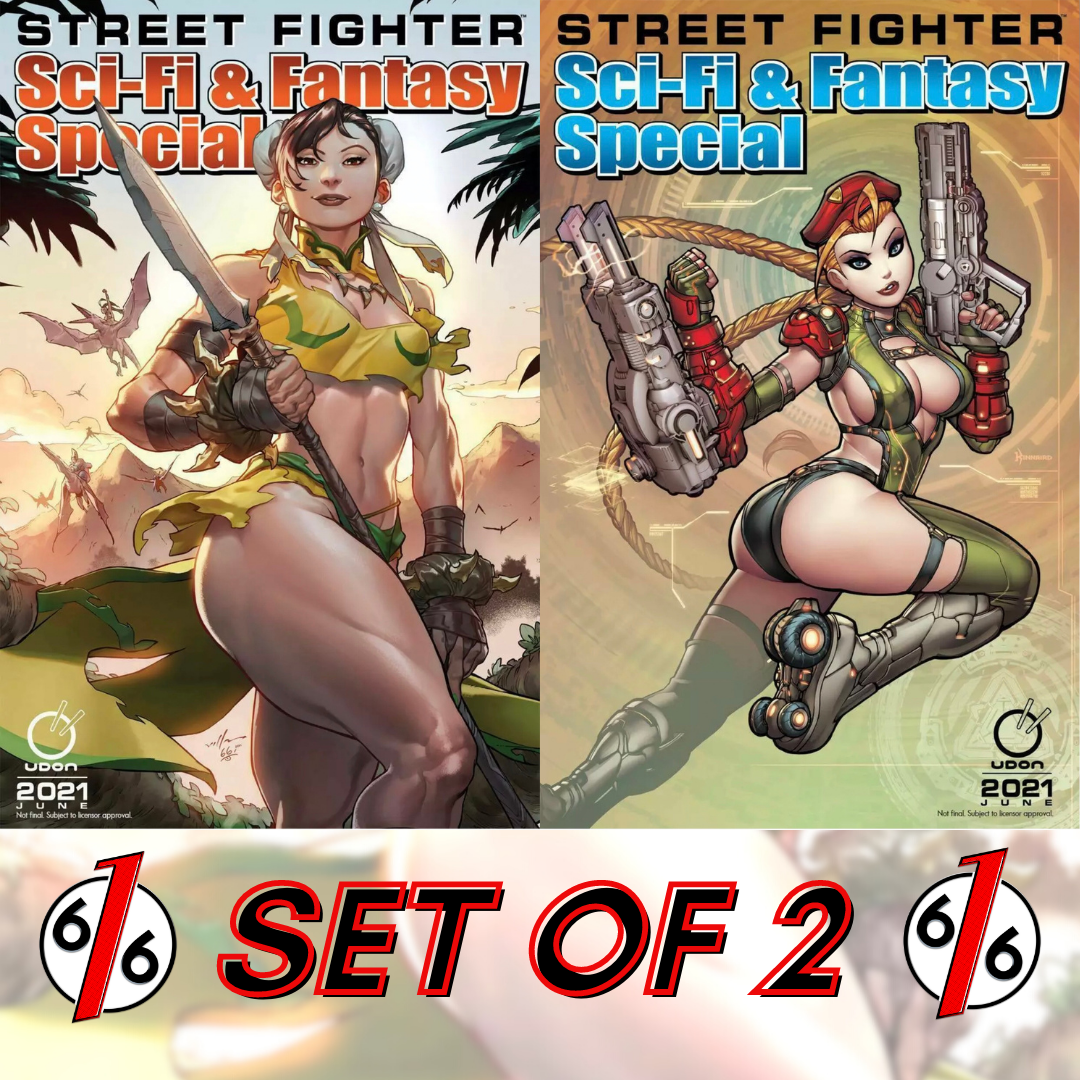 🚨🔥 STREET FIGHTER 2021 SCI-FI FANTASY SPECIAL #1 Set Cover A & B Kinnaird NM