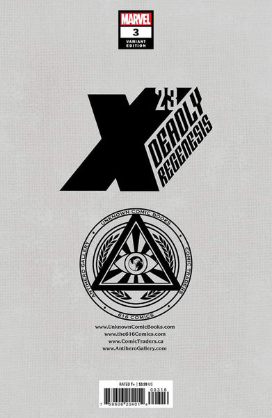 X-23: DEADLY REGENESIS #3 LESLEY LEIRIX LI 616 Trade Dress & Virgin Variant