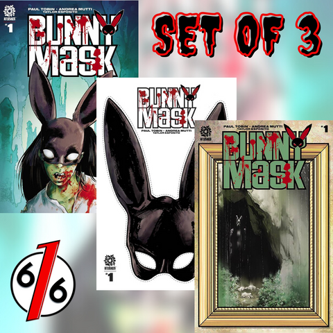 🚨😱🔥 BUNNY MASK #1 Set Of 3 Main Mutti & Cvr B & 1:15 Adlard Variant NM