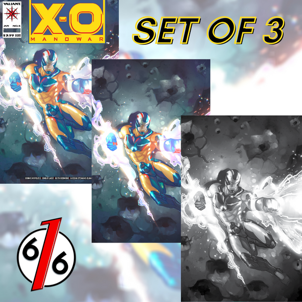 🚨💥 X-O MANOWAR #4 MEGHAN HETRICK Layton Tribute Variant Set of 3 Ltd 200 COA