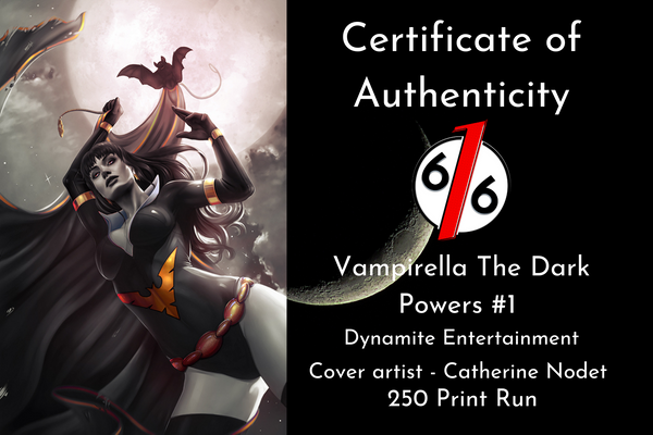 VAMPIRELLA THE DARK POWERS #1 CATHERINE NODET “Dark” Virgin Variant Ltd 250 COA