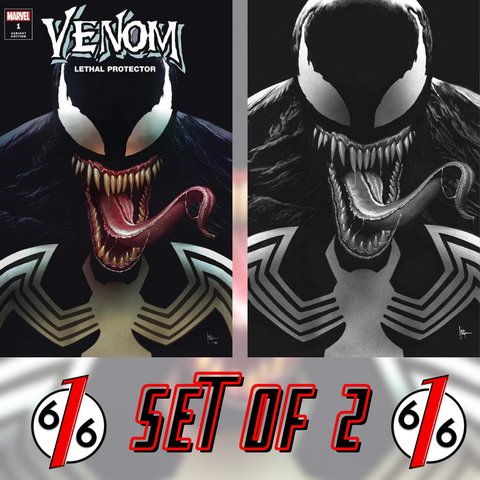 VENOM LETHAL PROTECTOR #1 MICO SUAYAN Variant Set Trade & B&W Virgin