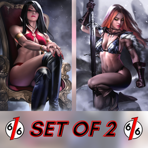 VAMPIRELLA VS RED SONJA #5 JOSH BURNS 616 Comics Virgin Variant Set