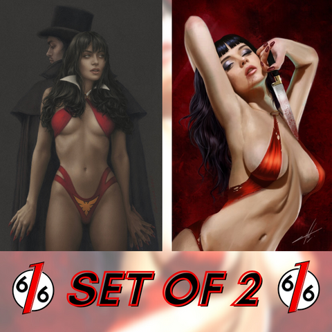 VAMPIRELLA DRACULA UNHOLY 616 Variant Set CELINA & CARLA COHEN #1-2 LTD 500 COA