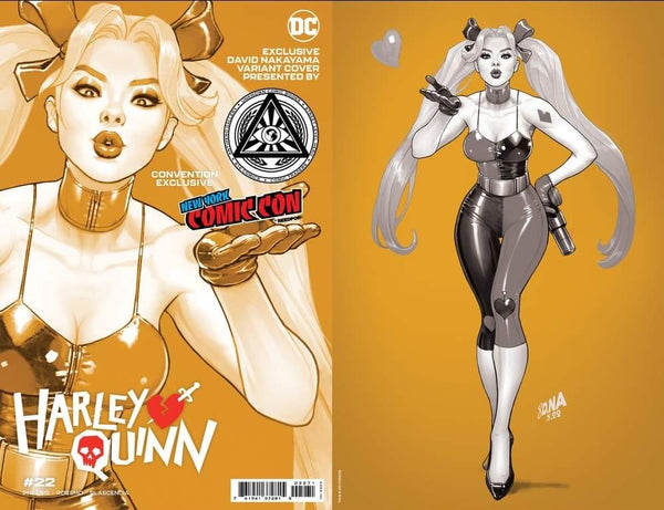 HARLEY QUINN #22 DAVID NAKAYAMA NYCC 2022 FOIL B&W Virgin Variant