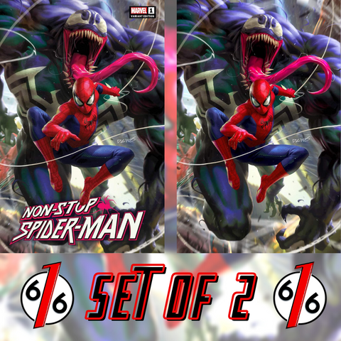 NON-STOP SPIDER-MAN #1 CHEW VARIANT SET OF 2 Trade Dress & Virgin LTD 1000