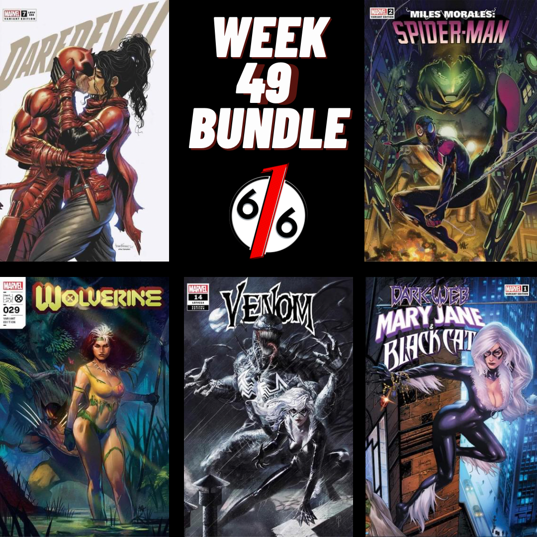 616 COMICS WEEK 49 TRADE DRESS BUNDLE Daredevil 7 & Miles Morales 2 & Wolverine 29 & Venom 14 & Mary Jane Black Cat 1