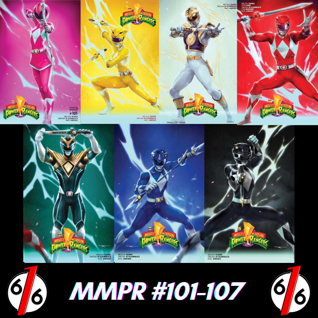 MIGHTY MORPHIN POWER RANGERS 101-107 IVAN TAO Connecting Trade Dress Variant Set