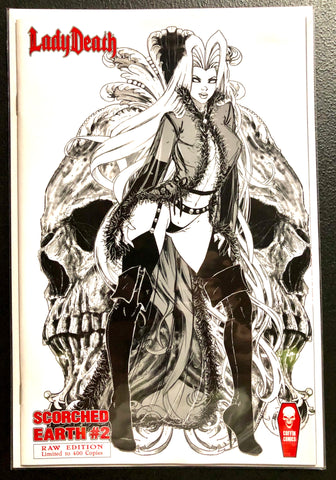 LADY DEATH SCORCHED EARTH #2 RAW EDITION B&W Limited 400 Print