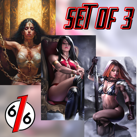 VAMPIRELLA & RED SONJA & DEJAH THORIS BURNS & PARRILLO Virgin Variant Set