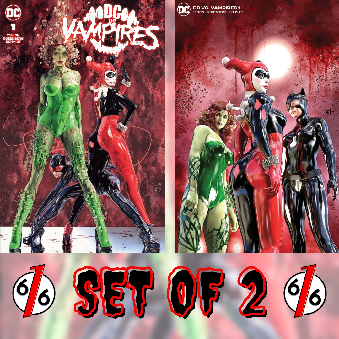 DC VS VAMPIRES #1 TURINI 616 Variant Set Trade Dress & Minimal LTD 1500 Gotham City Sirens #1 Homage