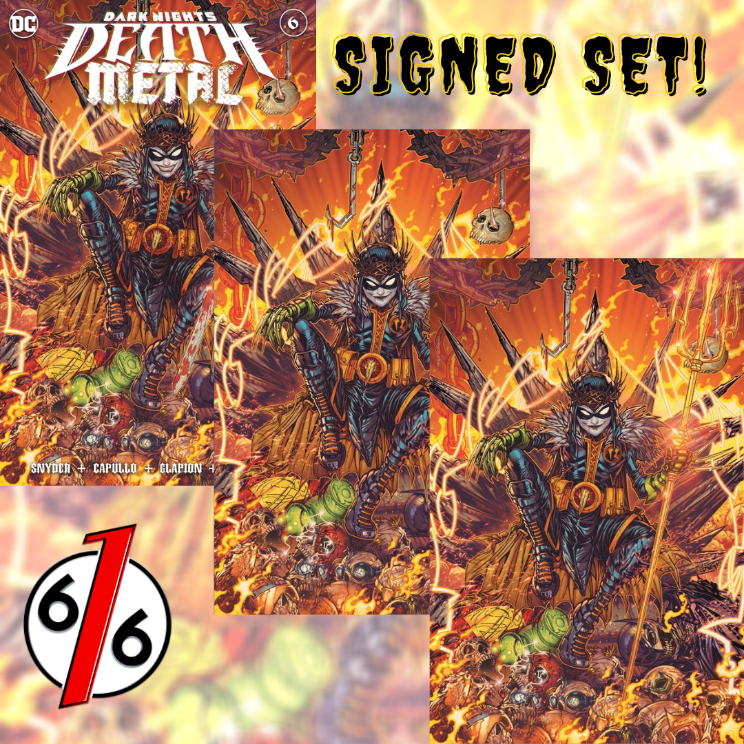 🚨💀🔥 🖊 DARK NIGHTS DEATH METAL #6 JONBOY MEYERS SIGNED SET OF 3 Variants COA