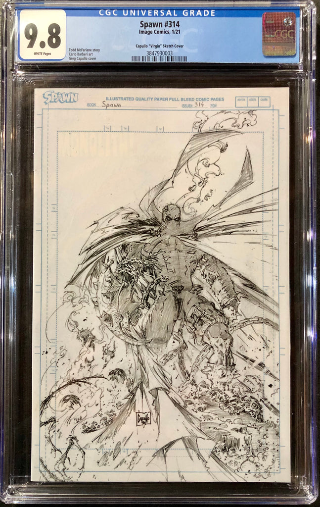 SPAWN #314 GREG CAPULLO Virgin Sketch 1:50 Ratio Variant CGC 9.8 – The ...