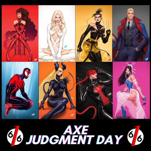 AXE JUDGMENT DAY DAVID NAKAYAMA Virgin Variant MEGA SET Of 8