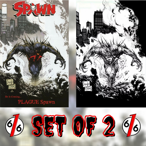 🔥💀⛓ SPAWN #313 SET OF 2 Cvr C Capullo McFarlane & Cvr D B&W Sketch NM