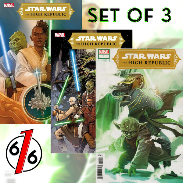 🚨🔥 STAR WARS THE HIGH REPUBLIC #1 SET OF 3 Main & Anandito & Hans Variant Yoda