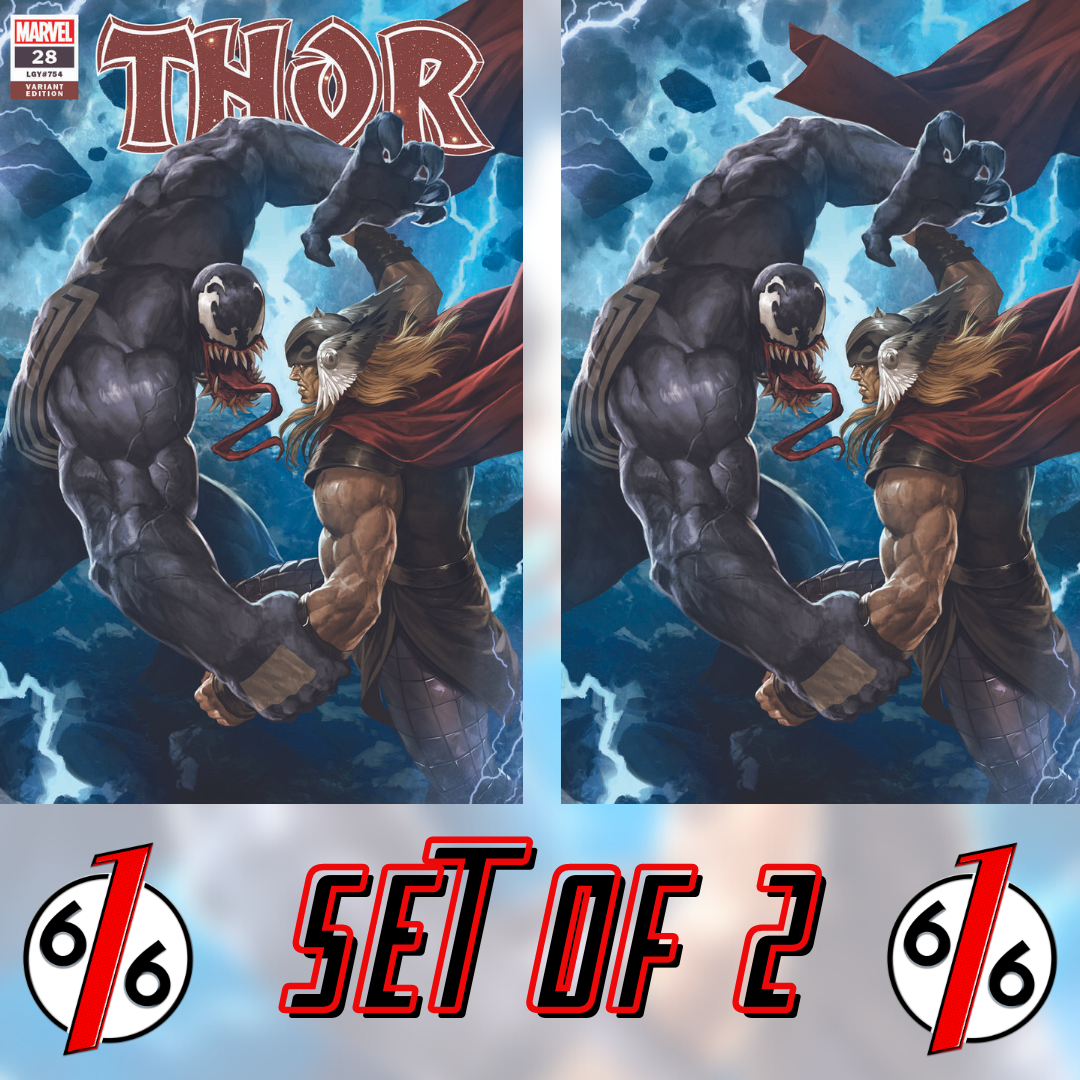 THOR #28 SKAN Trade Dress & Virgin Variant Set ASM #375 Homage VENOM