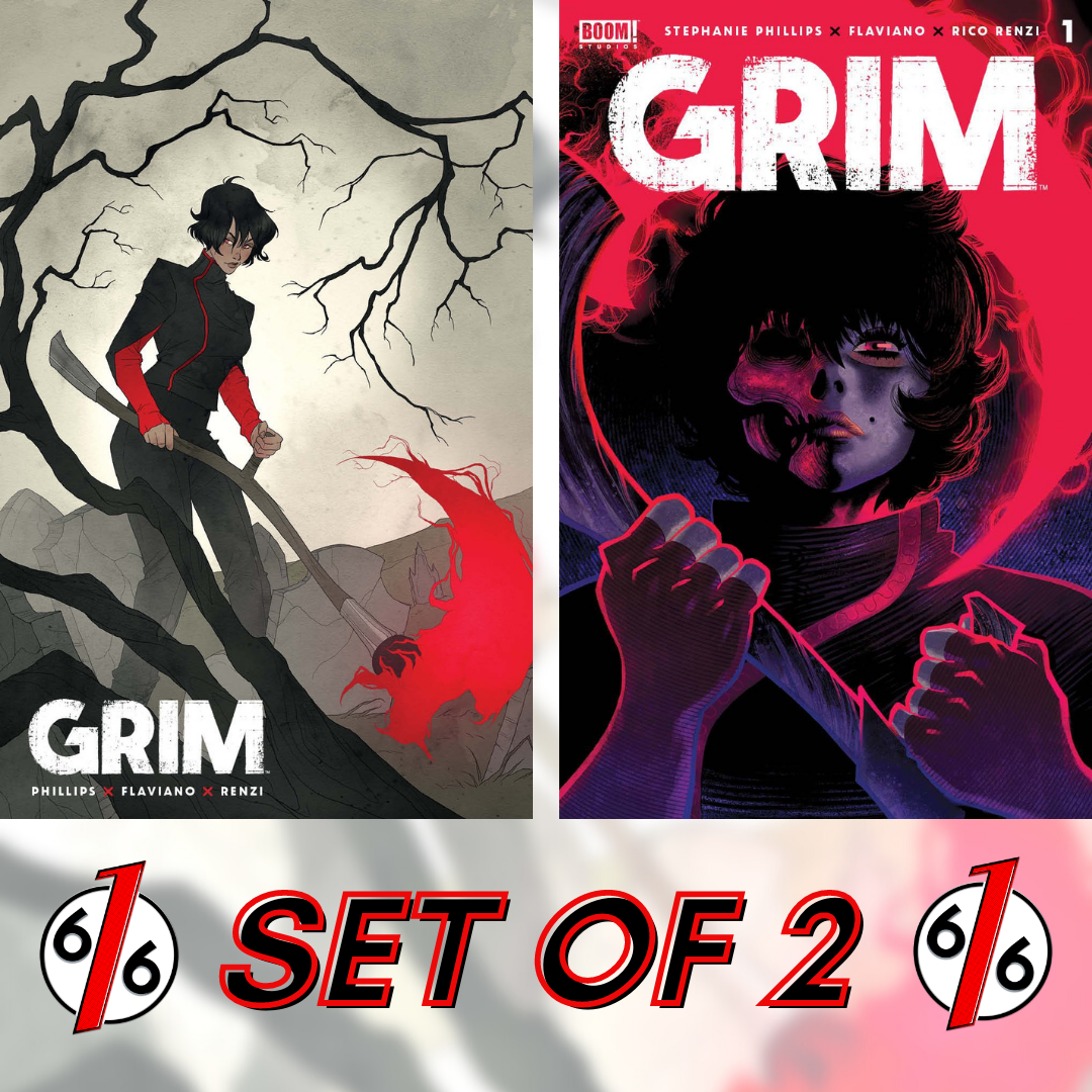 GRIM #1 ABIGAIL LARSON 616 Variant & FLAVIANO Main Cover A BOOM Studio ...