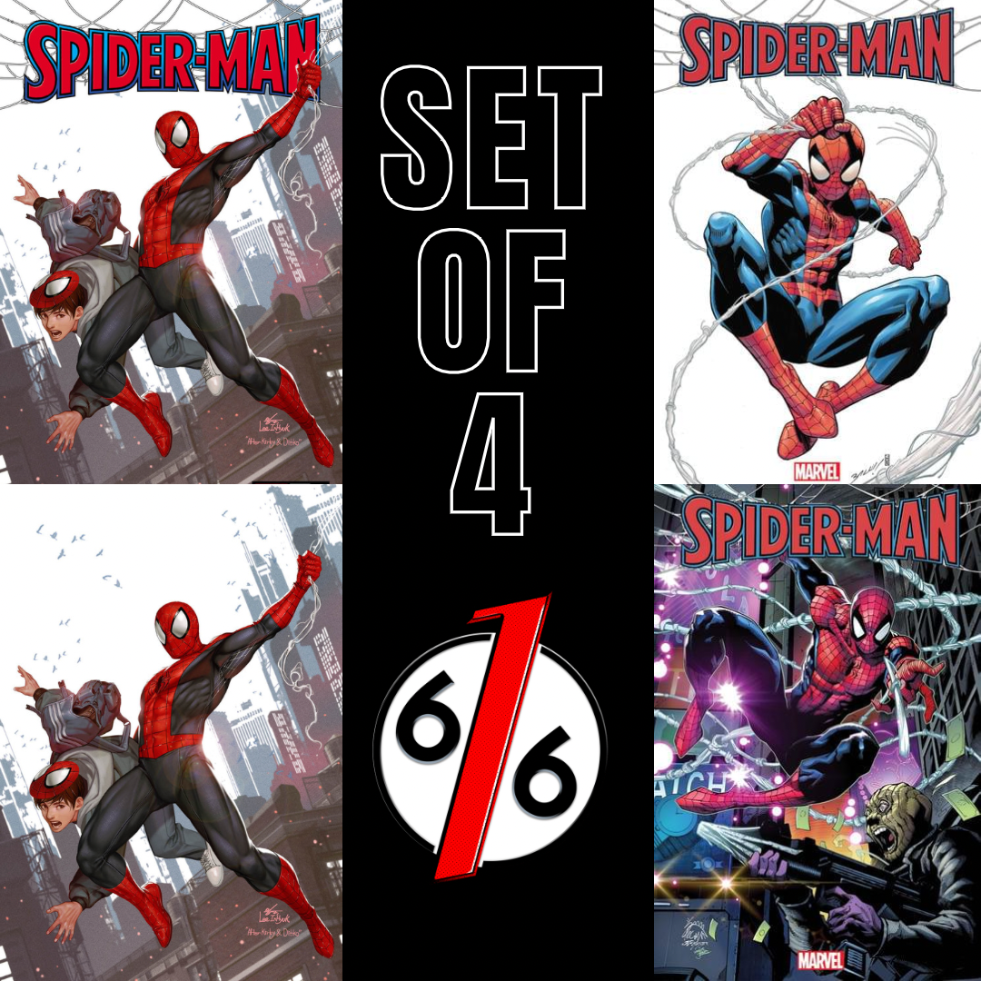 SPIDER-MAN #1 SET INHYUK LEE Trade & Virgin Variant + BAGLEY Main + STEGMAN 1:25 Ratio