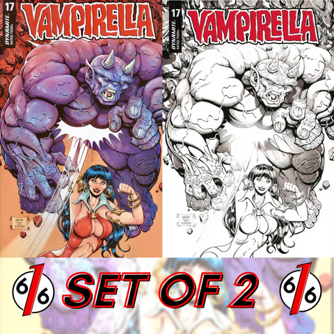 🚨🦇🔥 VAMPIRELLA #17 ROBSON Ratio Variant Set Of 2 1:7 & 1:25 B&W Sketch FOC NM