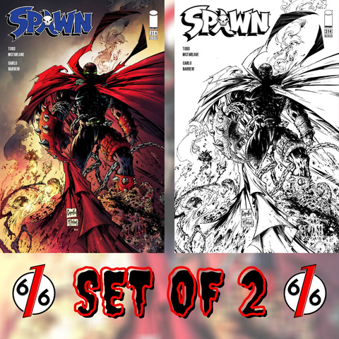 🔥💀⛓ SPAWN #314 SET OF 2 Cvr B Capullo McFarlane & B&W Sketch 1:5 Variant NM