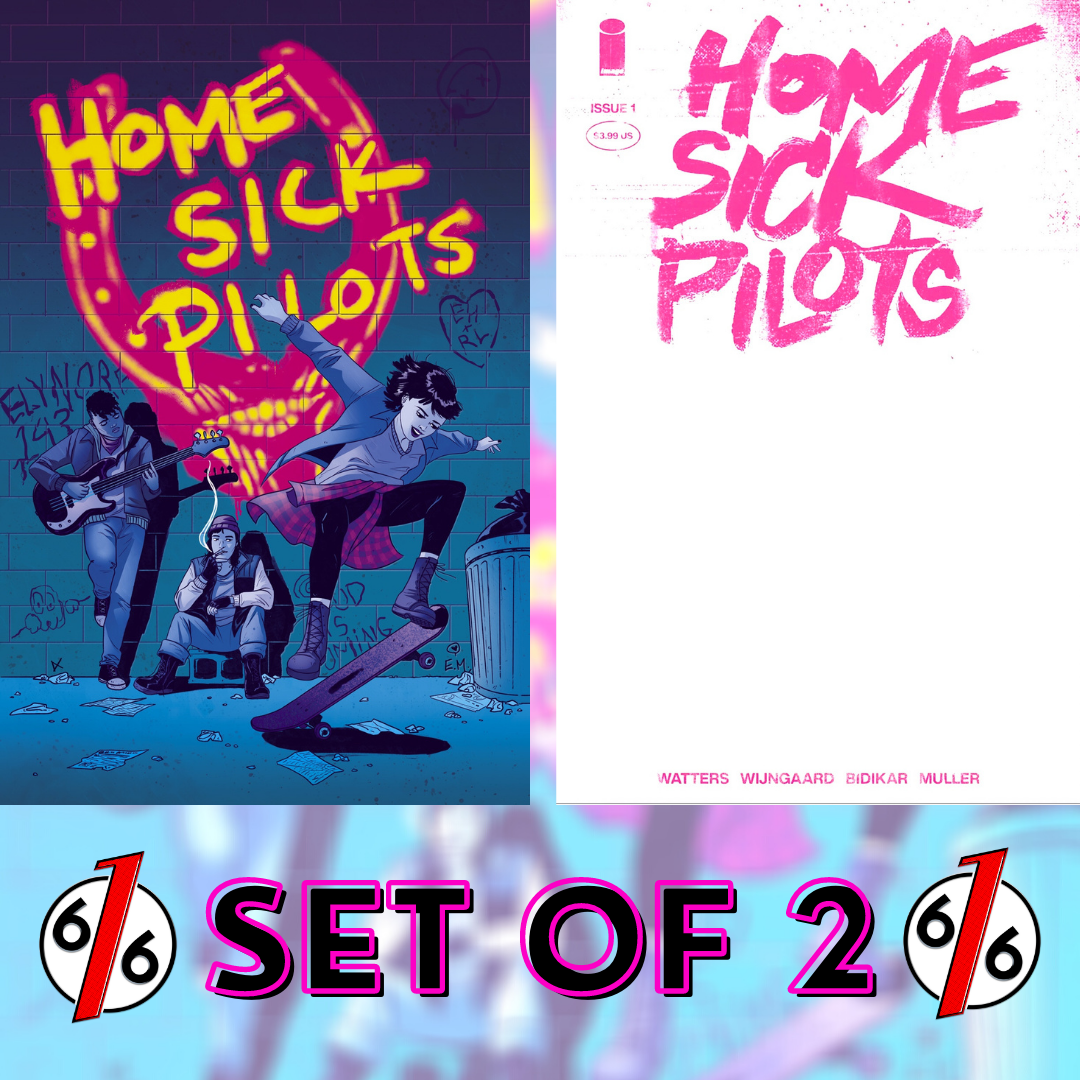 🚨😱 HOME SICK PILOTS #1 SET OF 2 MEGAN HUTCHISON Variant Ltd 500 & 1:25 Blank