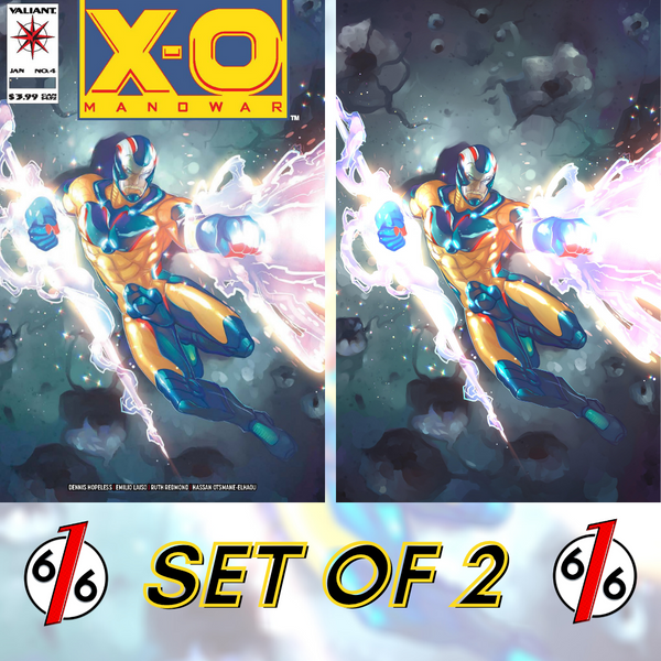 🚨💥 X-O MANOWAR #4 MEGHAN HETRICK Layton Tribute Variant Set of 2 Ltd 350 COA