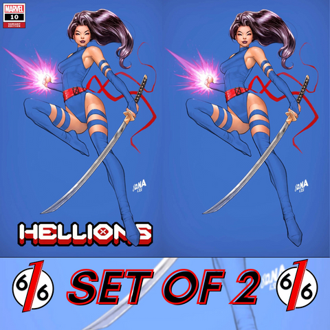 🚨🔥 HELLIONS #10 DAVID NAKAYAMA VARIANT SET OF 2 Trade & Virgin Psylocke NM