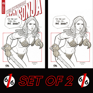 🚨🔥🗡 INVINCIBLE RED SONJA #5 FRANK CHO Cover D & 1:21 Virgin Ratio Variant NM
