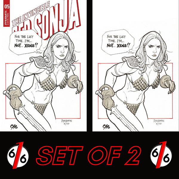 🚨🔥🗡 INVINCIBLE RED SONJA #5 FRANK CHO Cover D & 1:21 Virgin Ratio Variant NM