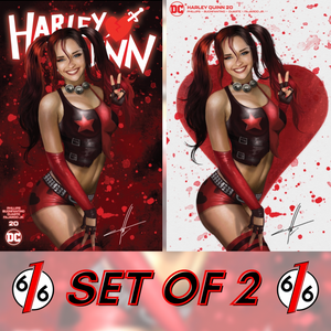 HARLEY QUINN 20 CARLA COHEN 616 Campbell Homage Trade & Minimal Dress Variant Set