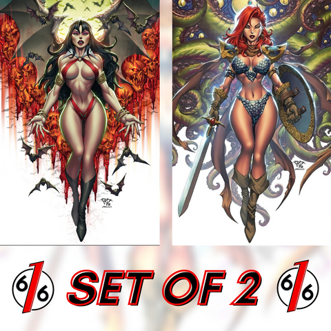 VAMPIRELLA #24 RED SONJA #3 PAOLO PANTALENA 616 Virgin Variant Set LTD 500 COA